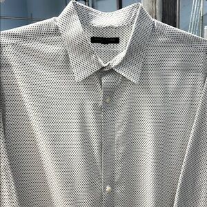 Banana Republic Black and White Dotted Dress Shirt